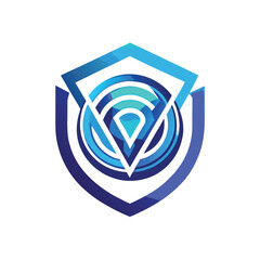Poster - Modern vector logo design featuring a distinctive biometric authentication symbol emphasizing security, technology, and innovation in digital identity verification systems