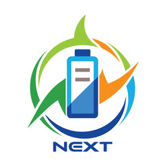 Poster - Simple logo representing innovative battery technology for next generation energy solutions in a dynamic design