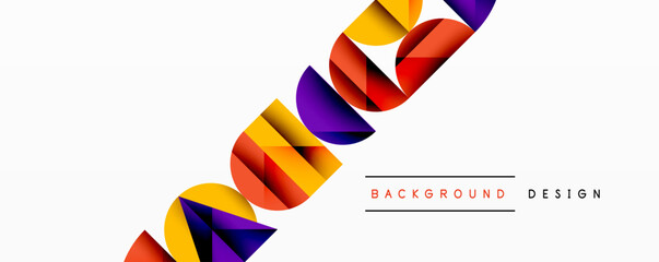 Leinwandbilder - Abstract geometric shapes, vibrant colors, dynamic composition. Modern design element for backgrounds, presentations. Clean, minimalist aesthetic.