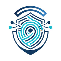 Poster - Abstract minimalist logo representing biometric security features intricate designs and modern aesthetics suitable for technology branding and security solutions