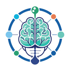 Poster - Neural vector logo representing a neuroscience institute's innovative approach to understanding brain function and connectivity