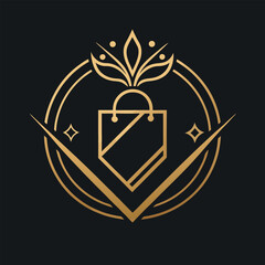 Poster - Refined minimalist logo design for luxury goods retailer featuring elegant elements and a sophisticated color palette