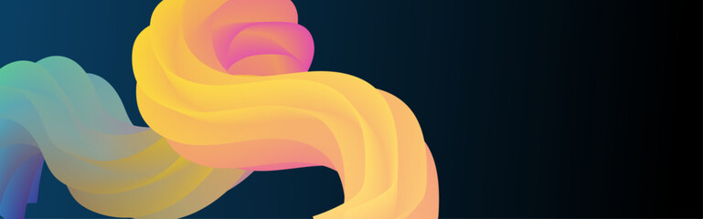 Aufkleber - A vibrant 3D visualization of a twisting, fluid form in motion—featuring bold colors, smooth geometry, and dynamic energy. Abstract dynamic style fluid lines for design elements.