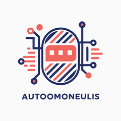 Poster - Creative abstract minimalist logo design representing an autonomous retail system with modern elements and vibrant colors