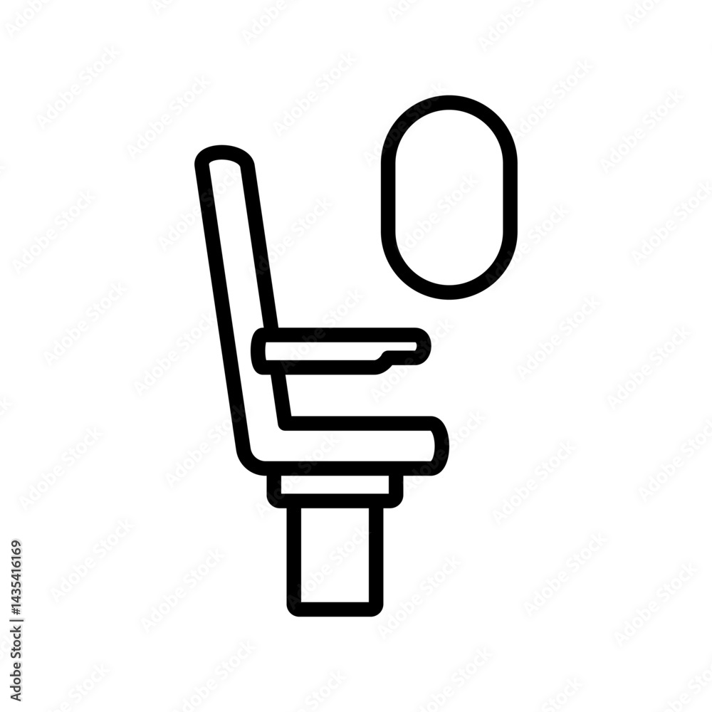 Vetor airplane seat icon, simple flat style, illustration, logo sign ...