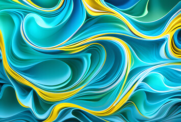 Poster - abstract soft blue wave background. blue background with blue lines curved wavy sparkle with copy space for text. Three-dimensional wave,in good quality,generative ai
