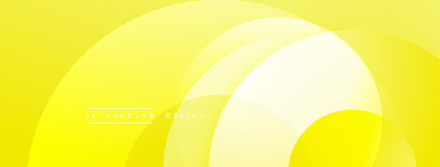 Fototapete - Abstract yellow background. Overlapping circles create soft gradients, modern design. Minimalist aesthetic, smooth transitions.