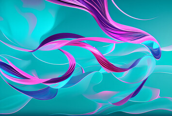 Poster - abstract soft blue wave background. blue background with blue lines curved wavy sparkle with copy space for text. Three-dimensional wave,in good quality,generative ai