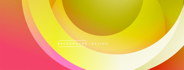 Poster - Abstract colorful layers create dynamic visual effect. Smooth gradients blend warm tones, offering modern design element.