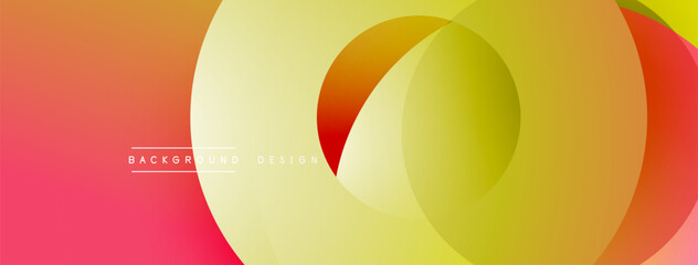 Fototapete - Abstract circles overlap, creating warm color gradients. Red, orange, yellow hues dominate design. Minimalist aesthetic, modern feel.