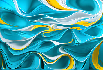 Poster - bstract soft blue wave background. blue background with blue lines curved wavy sparkle with copy space for text. Three-dimensional wave,in good quality,generative ai