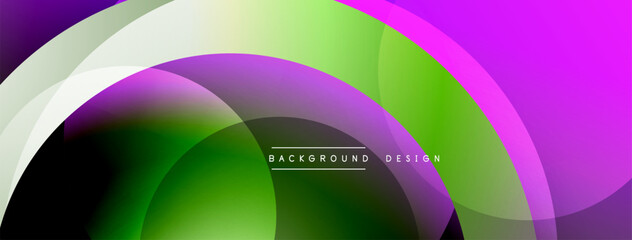 Fototapete - Abstract dynamic layers. Smooth curves create vibrant colorful composition. Modern design element for backgrounds, presentations.