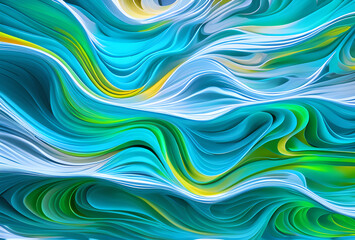 Poster - bstract soft blue wave background. blue background with blue lines curved wavy sparkle with copy space for text. Three-dimensional wave,in good quality,generative ai