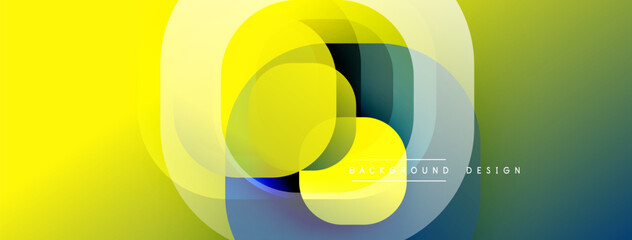 Leinwandbilder - Abstract vibrant layers create dynamic composition. Yellow, green, blue hues blend smoothly. Modern design element for backgrounds.