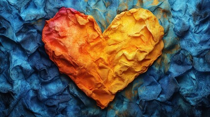 Heart shape tie dye pattern hand dyed on cotton fabric