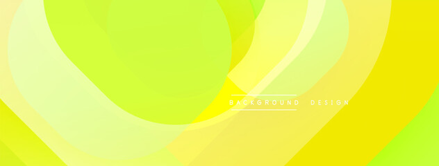 Leinwandbilder - Abstract background features overlapping circles. Colors transition from light green to yellow. Modern design element.