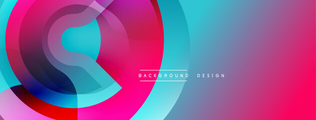 Leinwandbilder - Abstract vibrant layers create dynamic composition. Pink, turquoise hues blend, forming modern backdrop. Smooth gradients offer visual interest.