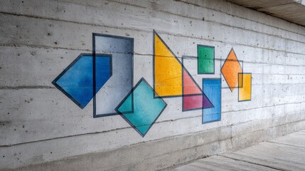 Poster - Watercolor Geometric Shapes Wall Art - Abstract geometric shapes in watercolor, symbolizing creativity, design, modern art, innovation, and balance