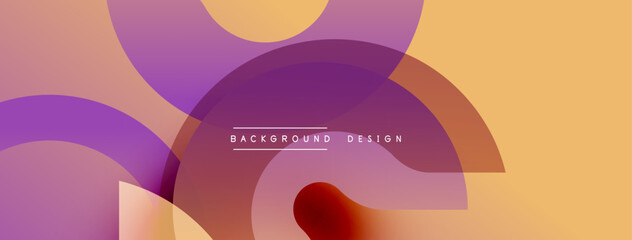 Leinwandbilder - Abstract shapes overlap, creating warm color gradients. Design features smooth transitions, modern aesthetic. Background suggests fluidity, simplicity.