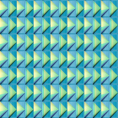 Leinwandbilder - A modern pattern of striped cones on a green background. Symmetrical shapes and movement add depth and accentuate the optical illusion. 3d rendering digital illustration