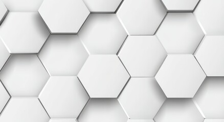 Fototapete - Abstract White Hexagon Pattern Background