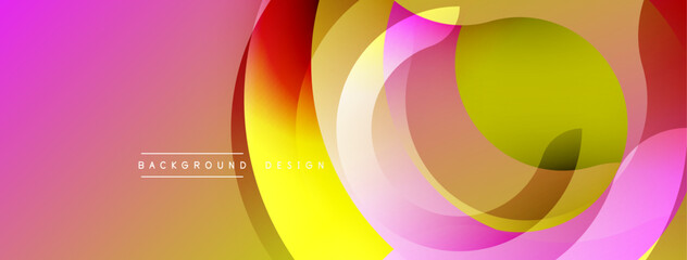 Poster - Abstract colorful layers create dynamic composition. Gradient shades blend, forming modern visual experience. Smooth curves dominate design.
