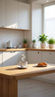 © Alexey - Scandinavian Kitchen Interior with Morning Light and Fresh Croissants – AI Generated Lifestyle