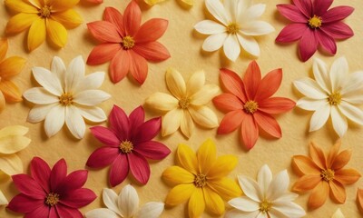 Poster - A close-up view of a bouquet of fresh flowers arranged on a table