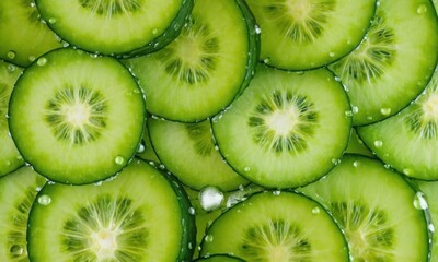 Poster - Close-up shot of sliced kiwi fruit, great for food and wellness images