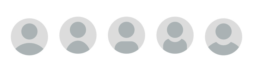 Avatar, user profile, person icon. Gender-neutral silhouette in grayscale. Flat vector illustration. Ideal for social media profiles, app icons, screensavers, and profile picture templates
