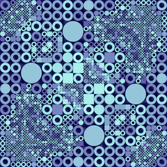Leinwandbilder - A procedurally generated pattern that resembles a complex grid of circles and squares. Deep shadows add spatial dimension and contrast to the composition. 3d rendering