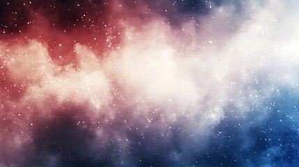 Poster - Cosmic Nebula Red, Blue, and White Celestial Cloudscape