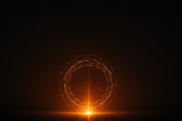 Poster - A glowing digital ring radiating light symbolizes innovation and strategy highlighting business growth and decision-making efficiency in a sleek minimal design
