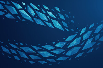 Aufkleber - This hi-tech crystalline structure illustrates innovation and strategic decision-making through its dynamic wave formation symbolizing business growth and workflow