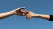 © Abdul - Reaching Hands: A Minimalist Study of Connection Against a Blue Sky