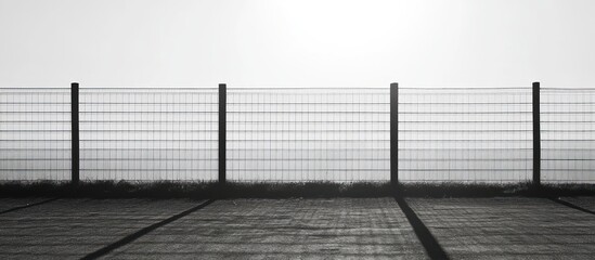 Wall Mural - simple metal fence at dawn