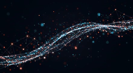 Decentralized Network Visualization. Abstract, high-tech, Web3 concept