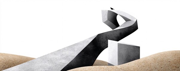 Poster - Minimalist abstract art, bold yet simple design, monochrome theme, geometric harmony, refined visual aesthetic, subtle textural details, contemporary artistic interpretation, sophisticated negative