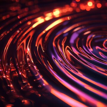 Curving ripple fluid, glowing thread to the background
