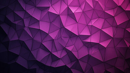 Fototapete - Abstract Geometric Background with Purple and Pink Triangular Facets in 3D Style