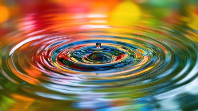 Chromatic shimmer pushed by fluid ripples; background softly fades
