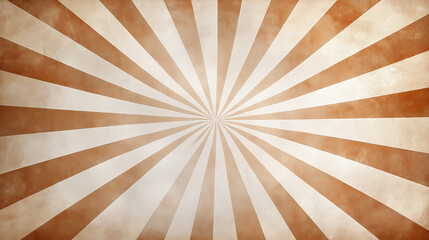 Poster - Radial pattern background with orange and cream stripes for design