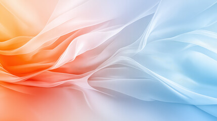 Poster - Soft flowing fabric in shades of orange and blue creates a serene look