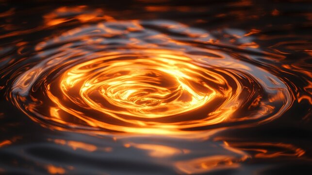 Glowing shimmer moves with fluid ripple's twist; background