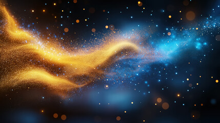 Poster - Swirling particles create a mesmerizing cosmic landscape