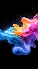 Poster - Colorful abstract waves blend and flow in vibrant patterns