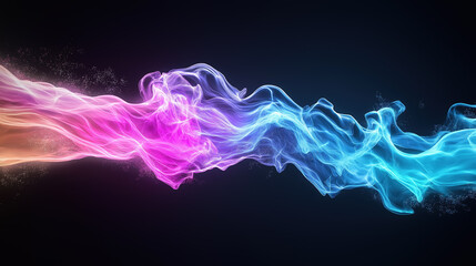 Fototapete - Colorful smoke waves intertwine in vibrant artistic display