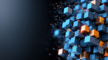 Fototapete - Colorful cubes form a dynamic pattern in an abstract design