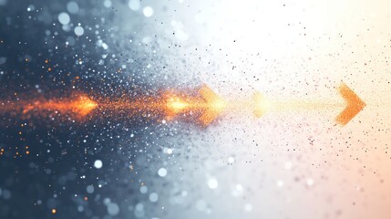 Poster - Abstract digital art with light beams and particles