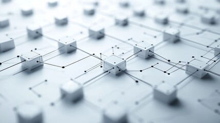 Poster - Abstract network of interconnected cubes